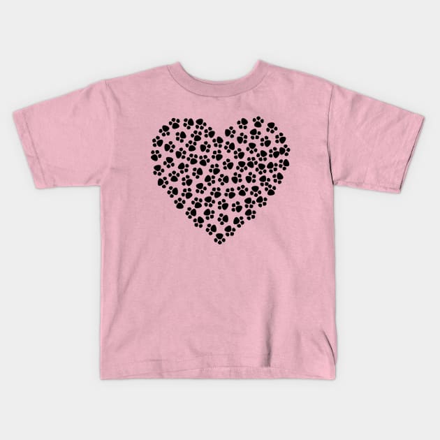 Paw Print Heart Kids T-Shirt by PatrioTEEism